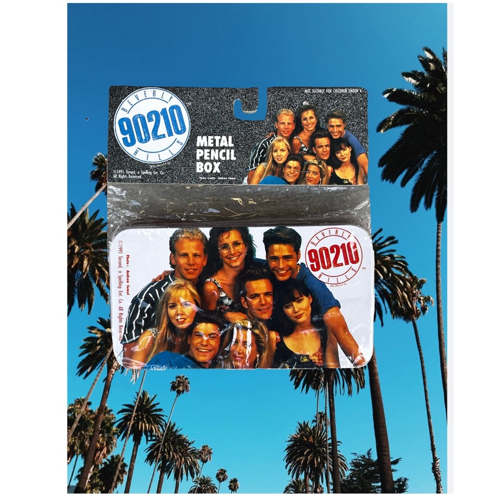 Vintage 1991 Beverly Hills 90210 Metal Collectible Pencil case Deadstock